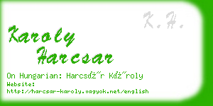 karoly harcsar business card